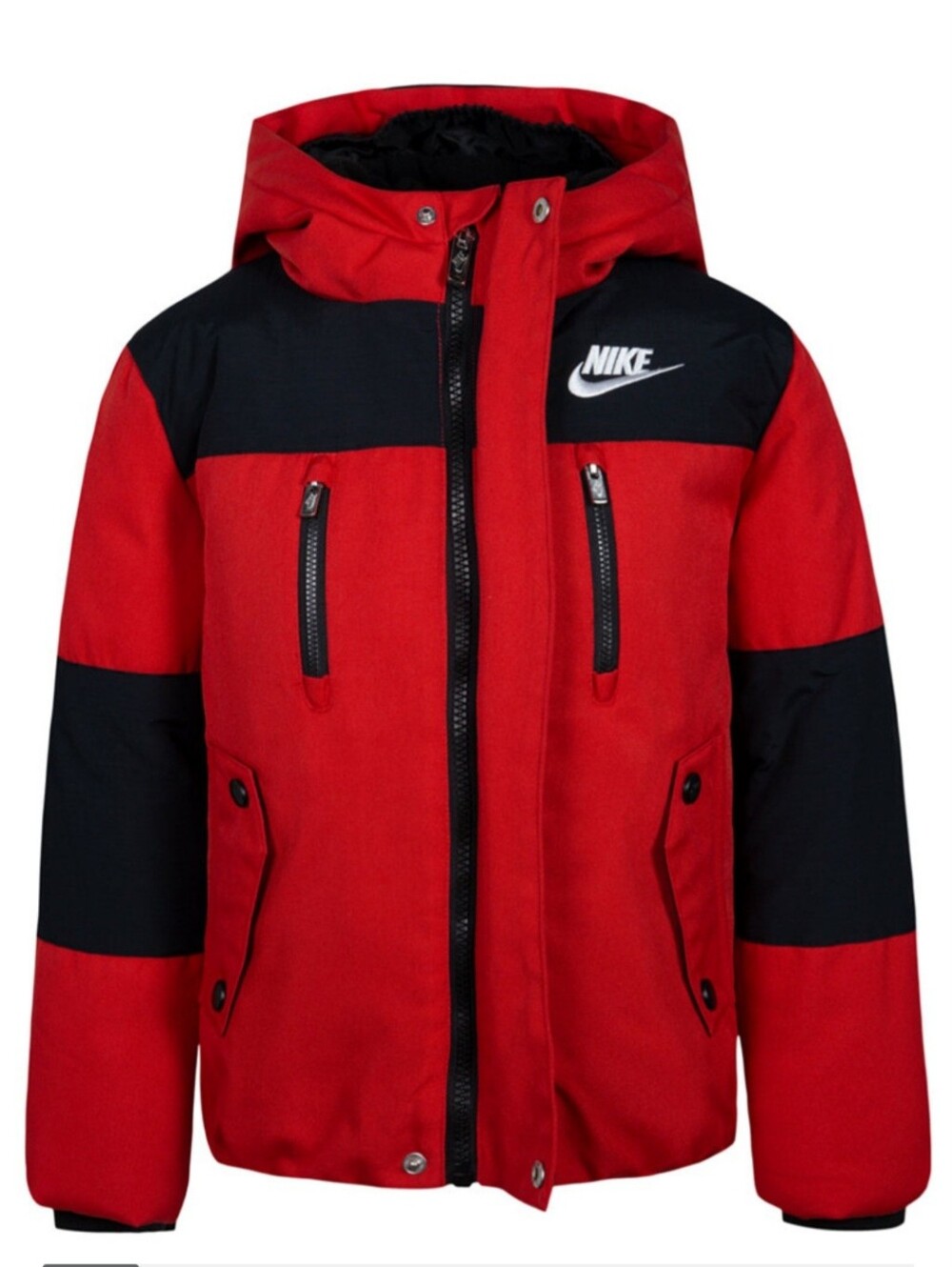 Nike Boys' Logo Tape Outdoor Fleece Lined Heavyweight Red Coat Size 2T MSRP $120